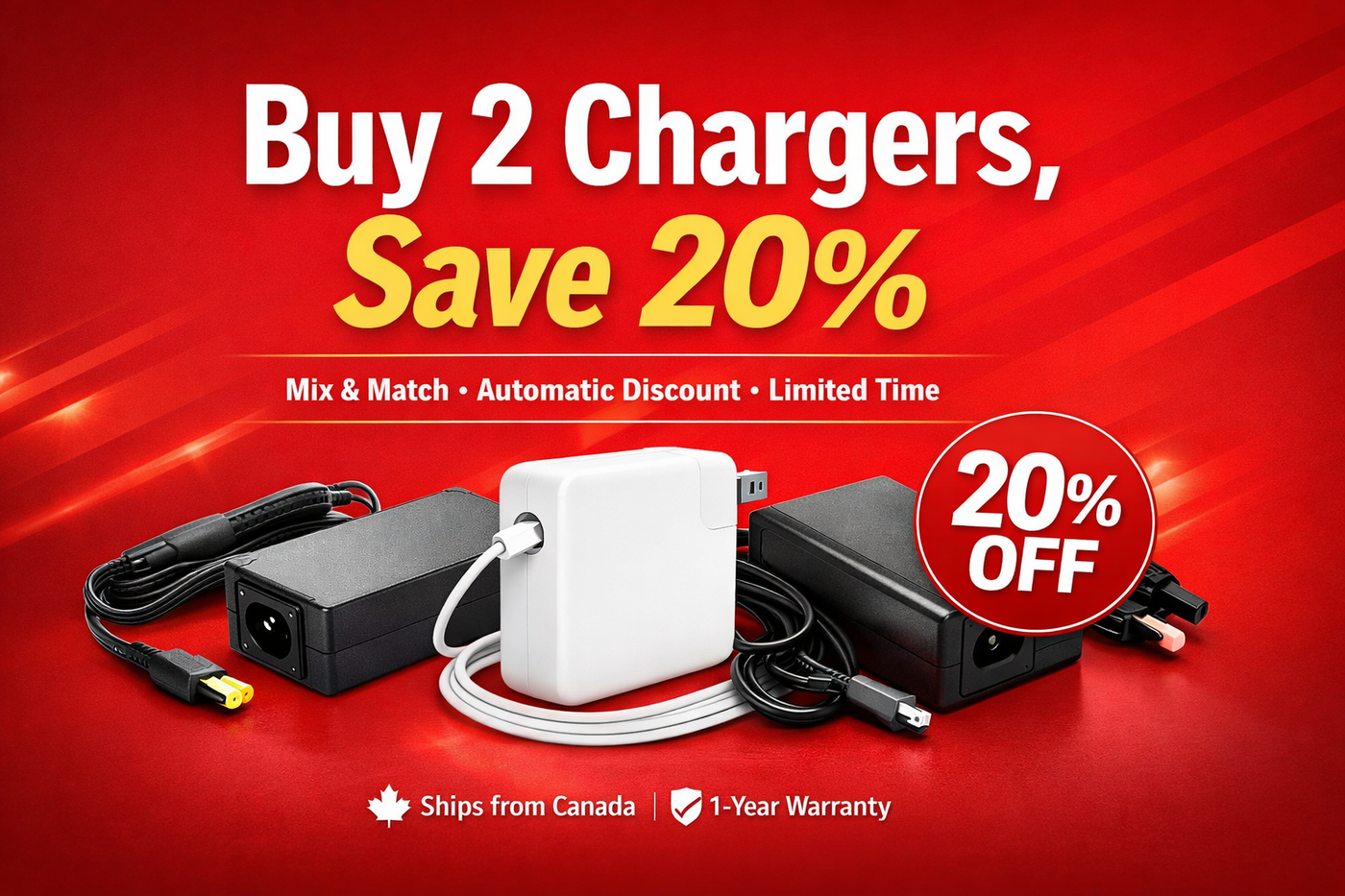 Buy 2 Chargers, Save 20%