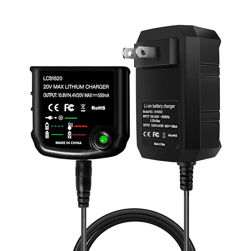 Black and Decker LCS1620 Charger for Black and Decker 16V 20V Battery LBXR20 LBXR20-OPE LB20 LBX20 LBX4020 LB2X4020 LBXR2020-OPE BL1514 LBXR16 [16V/20V 0.5A] Compatible Charger