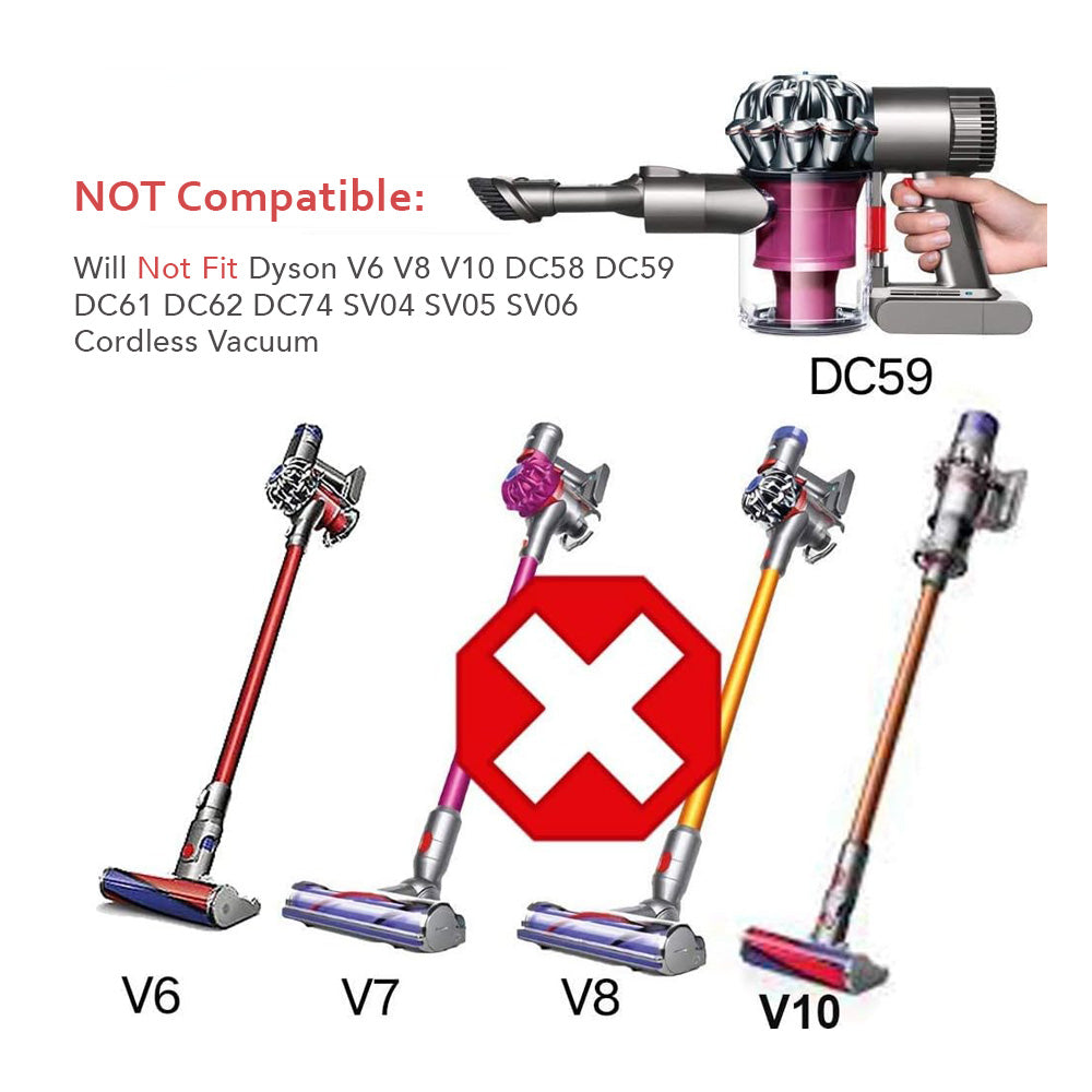 Will Not Fit Dyson V6 V8 V10 DC58 DC59
DC61 DC62 DC74 SV04 SV05 SV06
Cordless Vacuum
