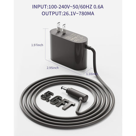 INPUT:100-240V~50/60HZ 0.6A
OUTPUT:26.1V~780MA