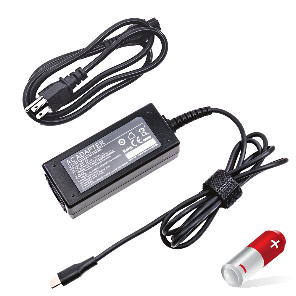 Asus Chromebook Flip C302CA C434TA Laptop Charger AC Adapter Power Cord (USB-C) [45W/65W] - Compatible Adapter