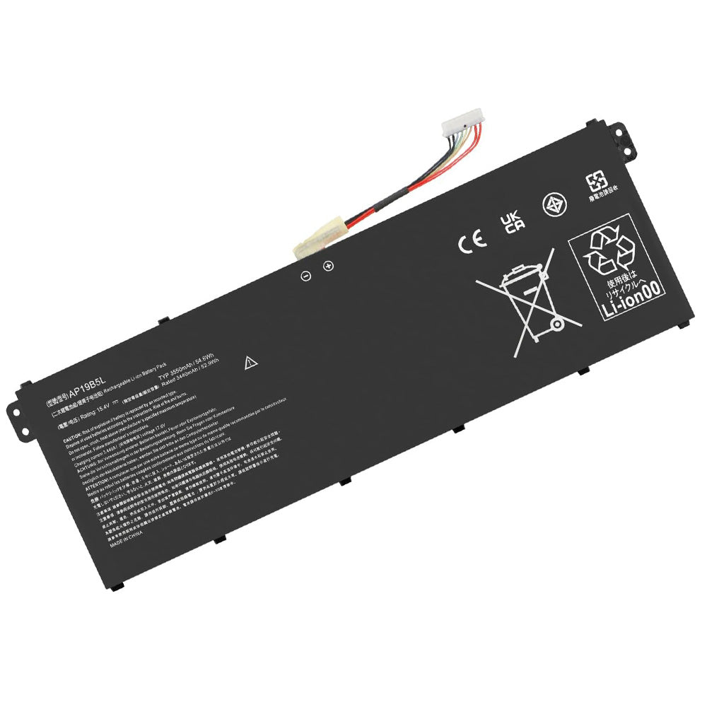 Front view of AP19B5L battery for Acer Enduro Urban N3 EUN314A-51WG