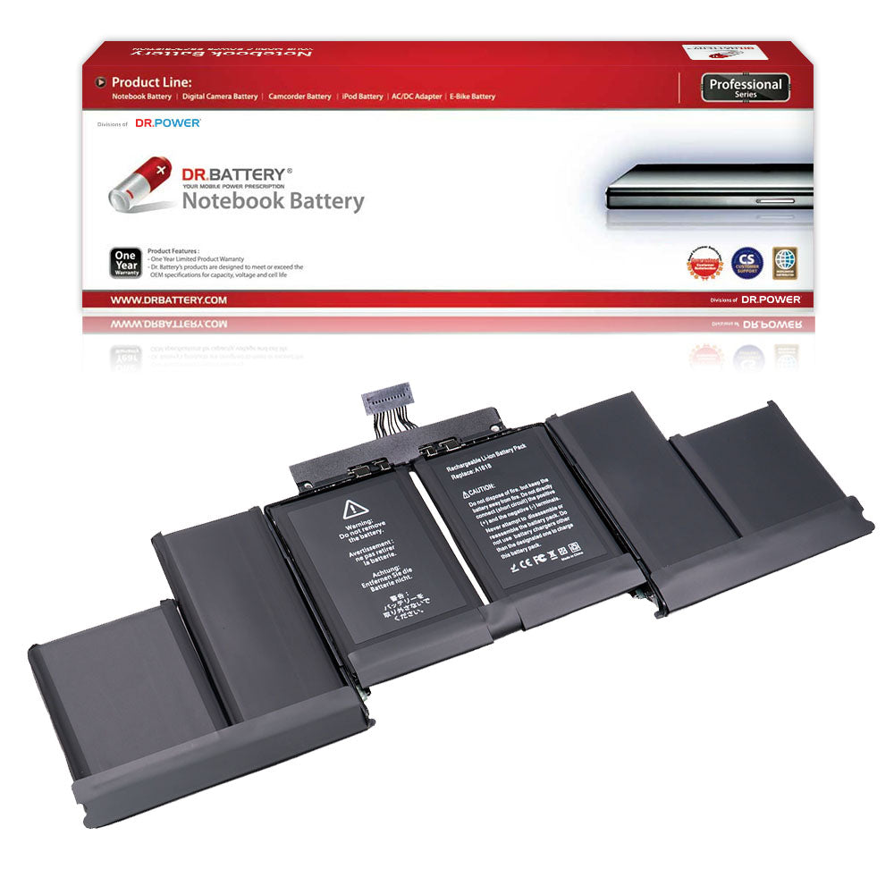 A1398 A1494 Battery for Apple MacBook Pro 15" inch Retina (Late 2013 Mid 2014 Mid 2015 Year Vesrion) A1618 MJLQ2LL/A MJLT2LL/A MJU2LL/A MJLQ2CH/A MJLT2CH/A MJLU2CH/A [11.36V] Compatible Battery
