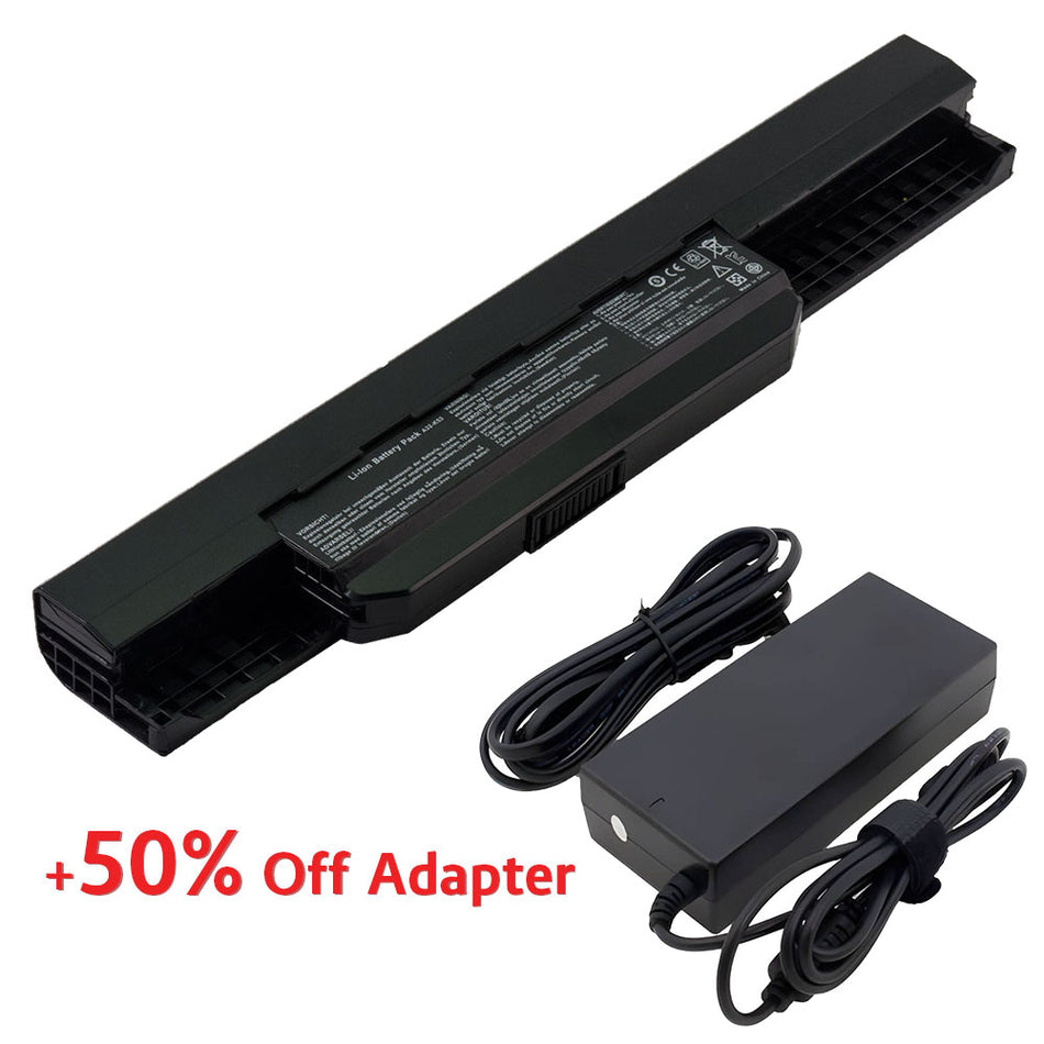 (Bundle with Adapter for 50% Off) Asus A32-K53 A41-K53 A42-K53 A43 A43B A43E A43S K53 X54C A53E A53S X53S X54C X54L K43S K53E Series [10.8V] Compatible Battery