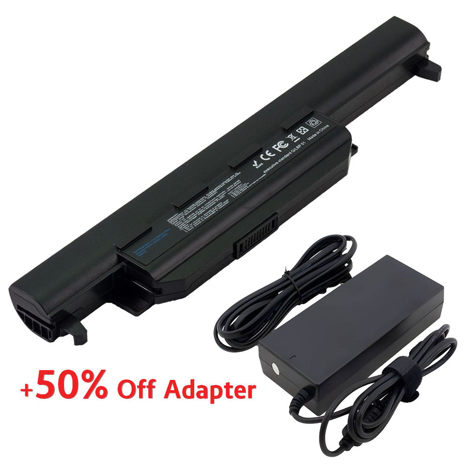 (Bundle with Adapter for 50% Off) Asus A32-K55 R503U R503A R503C Q500 Q500A K55VD X75VD K75VM K75VD K75DE K55 K55N K55VM K45VS K45VJ K55DR K55VS R400 R500 R700 Series A33-K55 [10.8V] Compatible Battery-