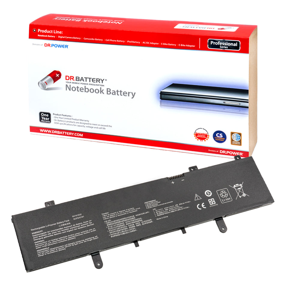 Asus B31N1632 Battery for Asus Vivobook 14 X405 X405U X405UA X405UQ X405UR Zenbook S4100U S4100UQ S4200UQ X405UA-1A X405UA-1B X405UA-BV513T Series 0B200-02540000 3ICP5/57/81 [11.52V] Compatible Battery