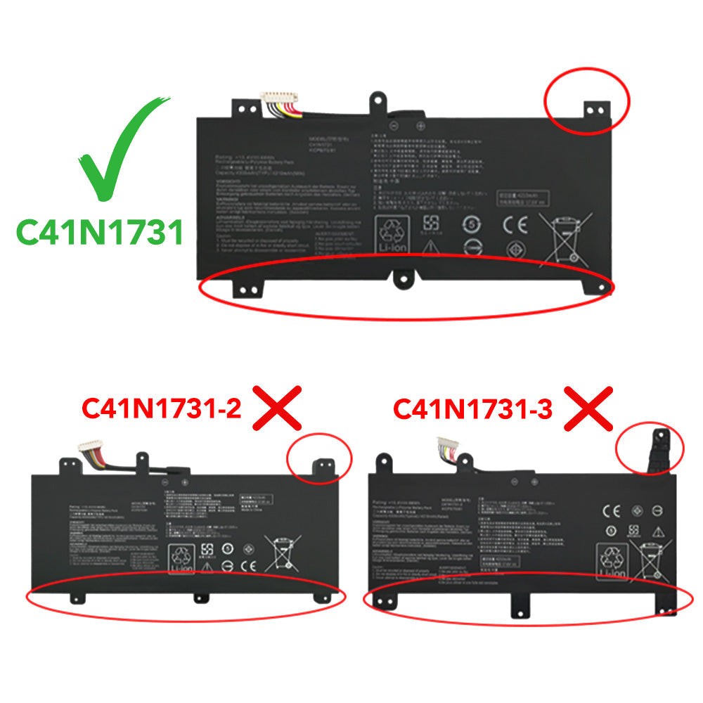Asus ROG Strix  Hero II GL504 GL504G GL504GM GL504GS GL504GW G515 G515GV G515GW G715GV G715GW Series Laptop Battery C41N1731 0B200-02940000 4CIP5/70/81 [15.4V] Compatible Battery