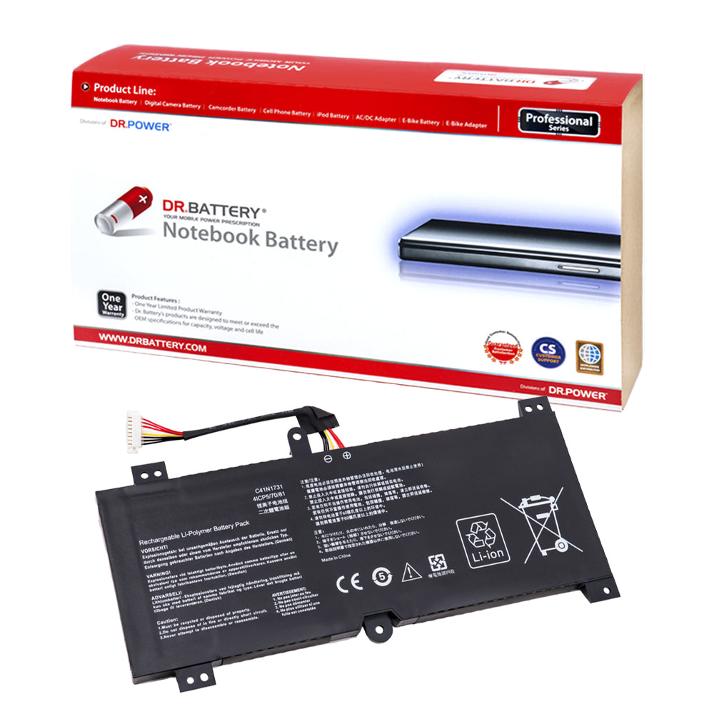 Asus ROG Strix  Hero II GL504 GL504G GL504GM GL504GS GL504GW G515 G515GV G515GW G715GV G715GW Series Laptop Battery C41N1731 0B200-02940000 4CIP5/70/81 [15.4V] Compatible Battery