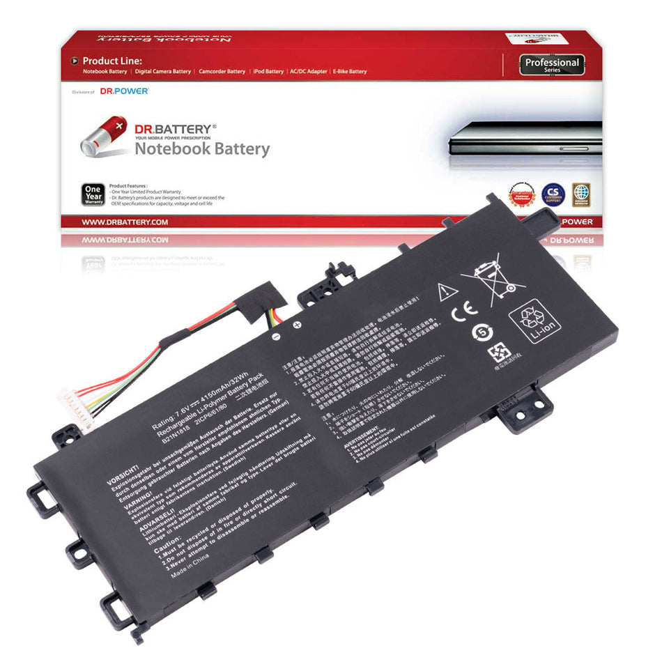 Asus VivoBook 15 X512DA X512DK X512FA X512FB X512FJ X512FL X512JA X512JF X512JP X512UA X512UB X512UF Series Laptop Battery C21N1818-1 0B200-03280800 [7.6V/7.7V] Compatible Battery