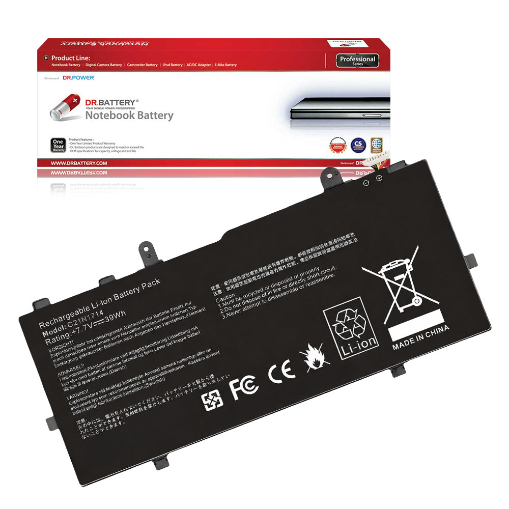 Compatible laptop battery for Asus VivoBook Flip 14 TP401CA TP401MA TP401NA TP401N TP401M with DrBattery packaging
