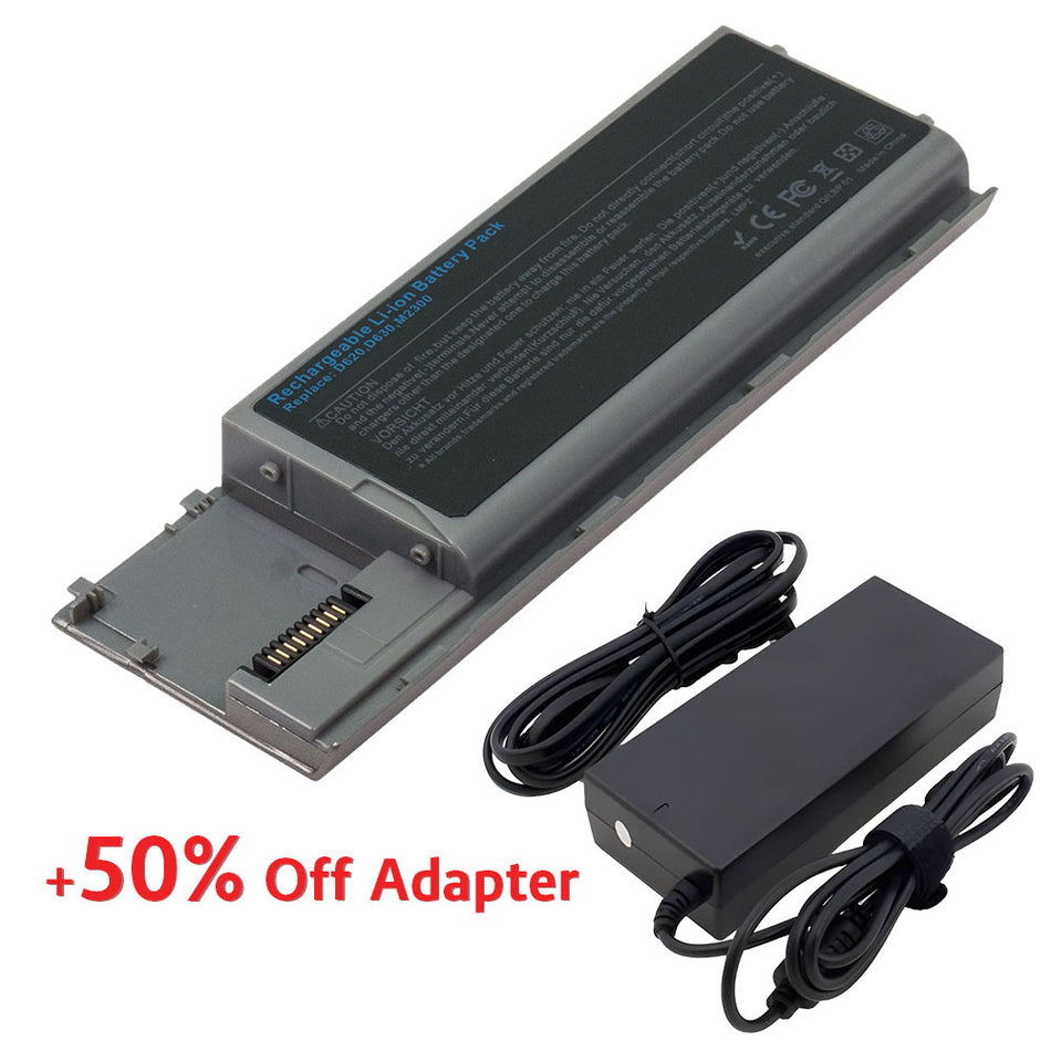 (Bundle with Adapter for 50% Off) Dell PC764 PC765 PP18L Latitude D620 620 D630 630 D631 D640 Precision M2300 312-0383 312-0384 312-0386 GD776 JD634 JD648 KD492 MJ456 PD685 TD175 RC126 [11.1V] Compatible Battery