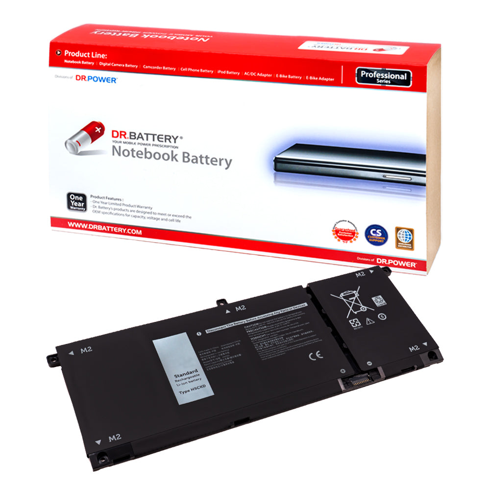 Dell Inspiron 7300 2-in-1 Silver Series Laptop Battery H5CKD 9077G TXD03 7T8CD [15V/15.2V] Compatible Battery