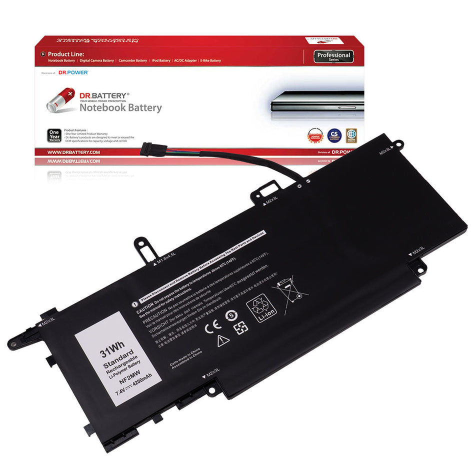 Dell Latitude 7400 2-in-1 Series Laptop Battery NF2MW 02K0CK 0C76H7 0CHWV6 11P1P 41M98 7146W P110G [7.4V/7.6V] Compatible Battery