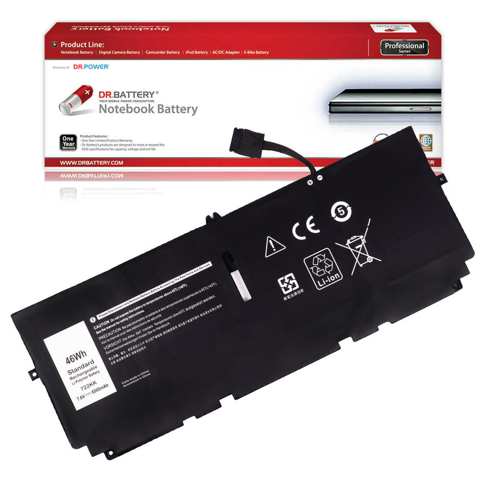 Dell XPS 13 9300 9310 9380 Series Laptop Battery 722KK FP86V WN0N0 2XXFW 0WN0N0 02XXFW P117G P117G001 P117G002 [7.6V] Compatible Battery