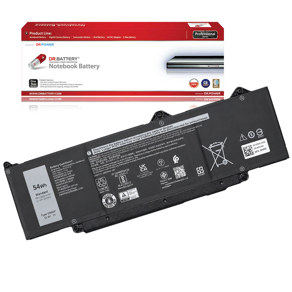 R73TC compatible laptop battery for Dell Latitude 3440 5440 5450 5540 5550 Precision 3480 3580 3590 with DrBattery packaging