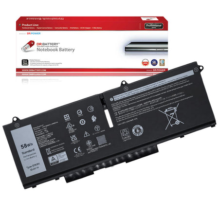 H4PVC / 07KRV compatible laptop battery for Dell Latitude 5330, 5430 and Precision 3570 with DrBattery packaging