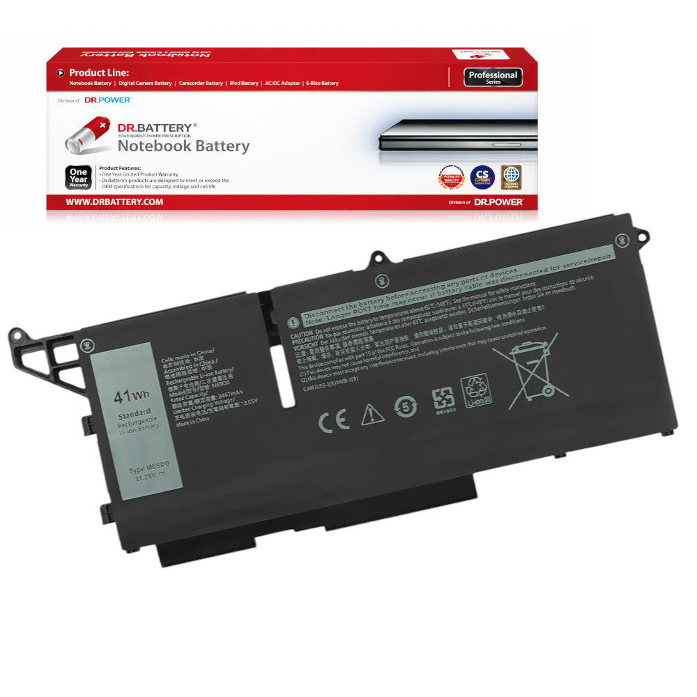 M69D0 compatible laptop battery for Dell Latitude 5330 7330 5430 7430 5530 7530 and Precision 3570 with DrBattery packaging