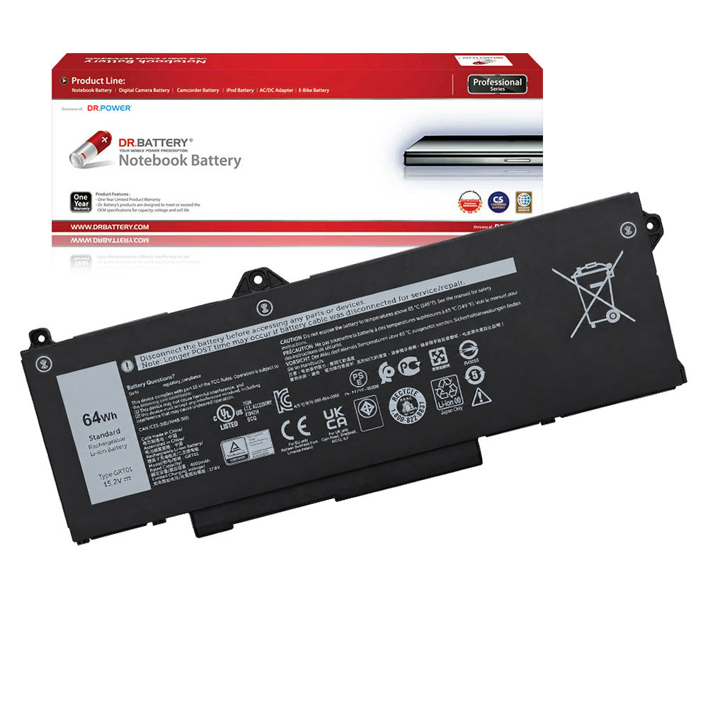 GRT01 compatible laptop battery for Dell Latitude 5421 5431 5521 5531 Precision 3470 3561 3571 with DrBattery packaging
