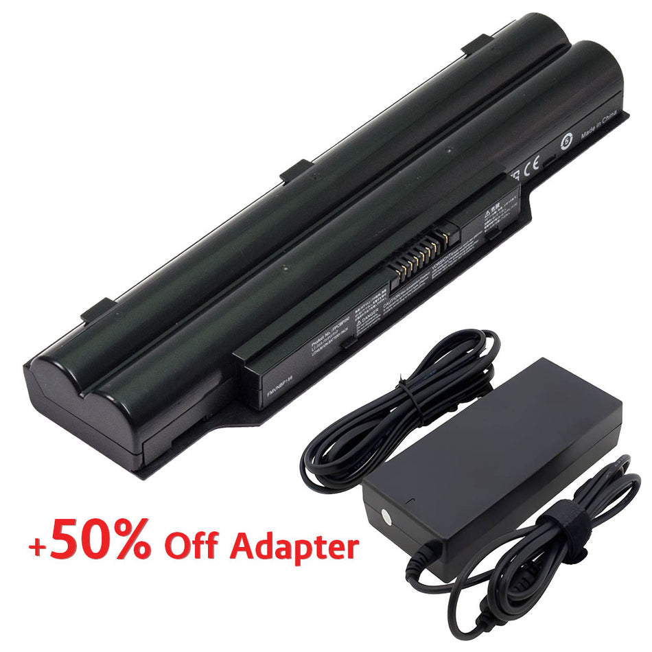 (Bundle with Adapter for 50% Off) Fujitsu FPCBP250 FMVNBP186 LifeBook AH531 AH530 A531 A530 LH530 PH521 LH520 Series FMVNBP189 FPCBP277 CP477891-01 FMVNBP194 CP478214-02 [10.8V] Compatible Battery