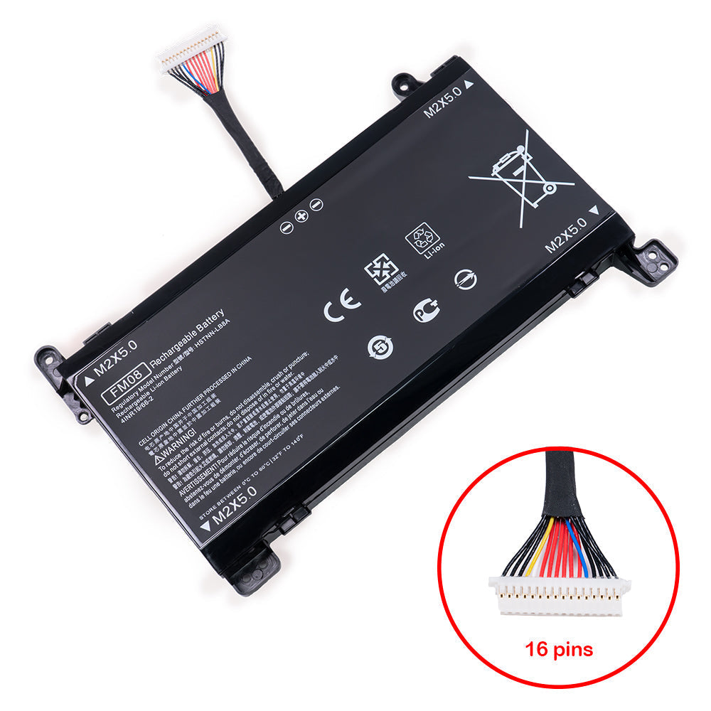HP Omen 17-AN120nr 17-AN188nr 17-AN041ur 17-AN011ur 17-AN008ca 17-AN063ur 17-AN130nf 17-AN016nc 17-AN000 17-AN100 17T-AN000 17T-AN100 Series Laptop Battery 922977-855 FM08 922976-855 922753-421  TPN-Q195 HSTNN-LB8B [5973mAh / 86Wh] (16 Pins) - Compatible Battery