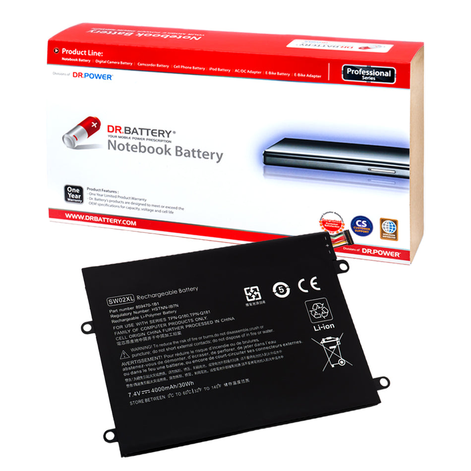 HP SW02XL 89517-855 Battery for HP X2 210 G2 Notebook X2 10-P 10-P018WM Series SW02032XL HSTNN-IB7N HSTNN-LB7N SWO2XL TPN-Q180 TPN-Q181 859470-1B1 859470-421 [7.4V/7.7V] Compatible Battery