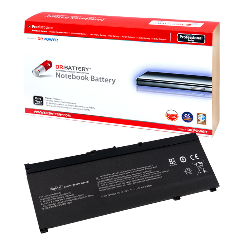 HP SR03XL Battery for HP Pavilion Gaming 15 Pavilion Gaming 17 HP Omen 15 Series L08855-856 L08855-855 TPN-C133 HSTNN-DB8Q [11.55V] Compatible Battery