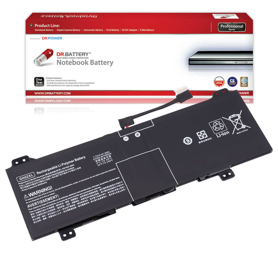 HP GH02XL Battery for HP Chromebook 11A G8 Chromebook 11 G8 Chromebook 14 G6 Chromebook X360 11 G3 14AT-NA000 NA0010CA NA0010DS Series GHO2XL HSTNN-DB9M L75253-271 L75783-005 [7.7V] Compatible Battery