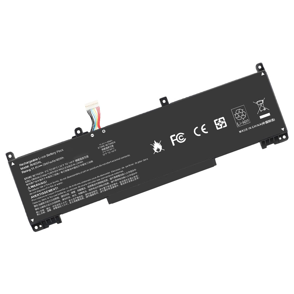 Front view of RH03XL short style compatible laptop battery for HP ProBook 640 G8