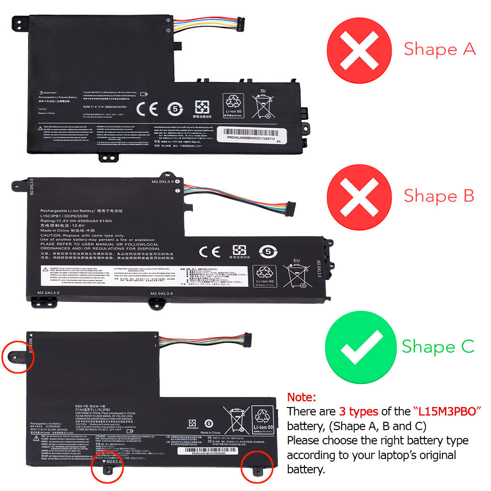 Lenovo Ideapad 310S-14IKB 310S-14ISK 310S-15IKB Series Laptop Battery L14L3P21 L14M3P21 [11.1V/11.4V] (Shape-C) Compatible Battery