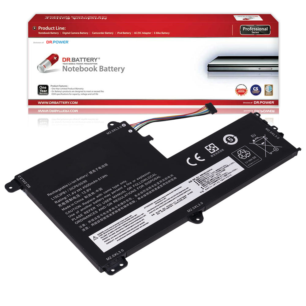 Lenovo ldeaPad GTX1050 Series Laptop Battery L15C3PB1 L15C2PB1 L15L3PB0 L15L2PB1 L15M3PB0 L15M2PB1 L14M2P21 L14L2P21 [11.25V/11.4V] (Shape B) Compatible Battery