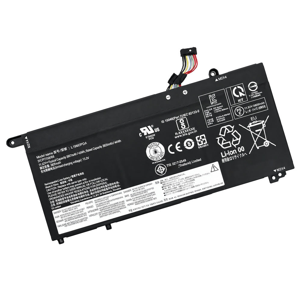 Front view of L19M3PDA compatible laptop battery for Lenovo ThinkBook 14 G2 G3 G4 G5 and ThinkBook 15 G2 G3 G4 G5