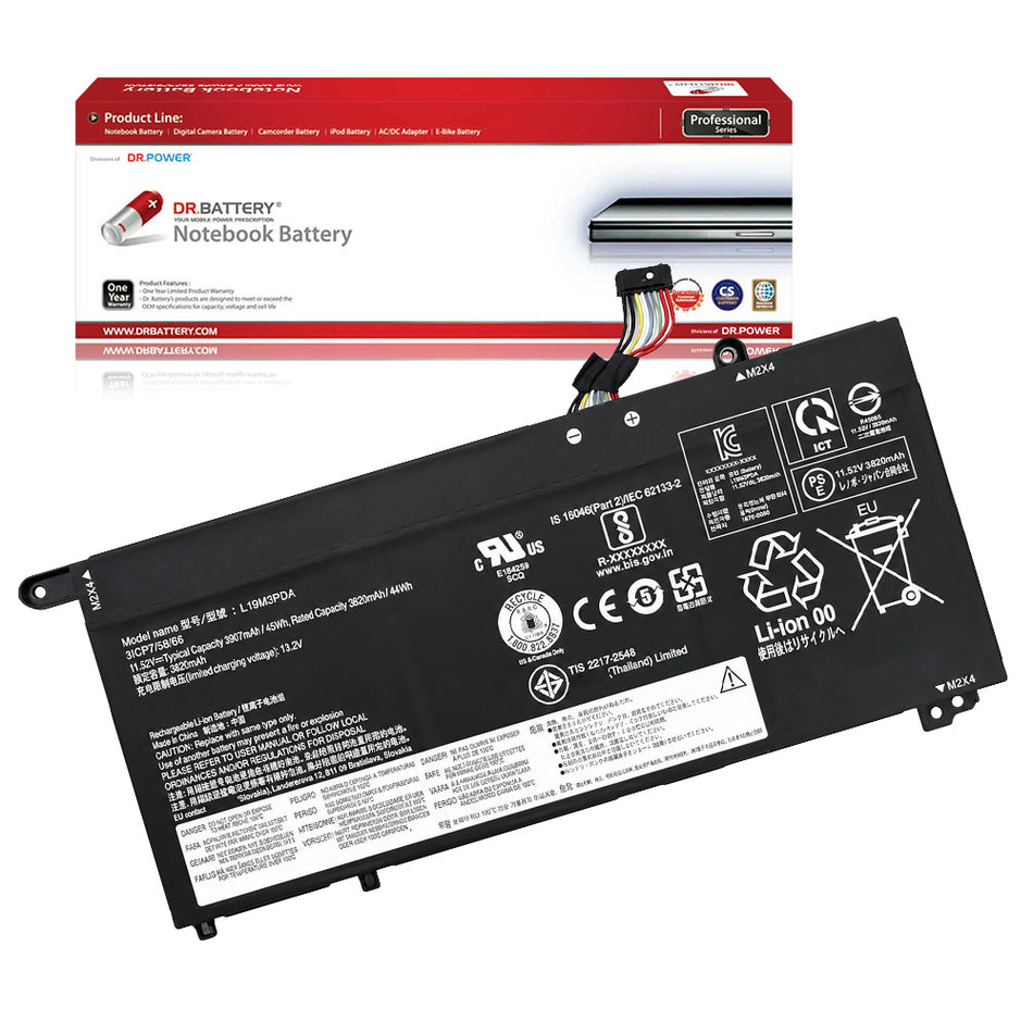 L19M3PDA compatible laptop battery for Lenovo ThinkBook 14 G2 G3 G4 G5 and ThinkBook 15 G2 G3 G4 G5 with DrBattery packaging