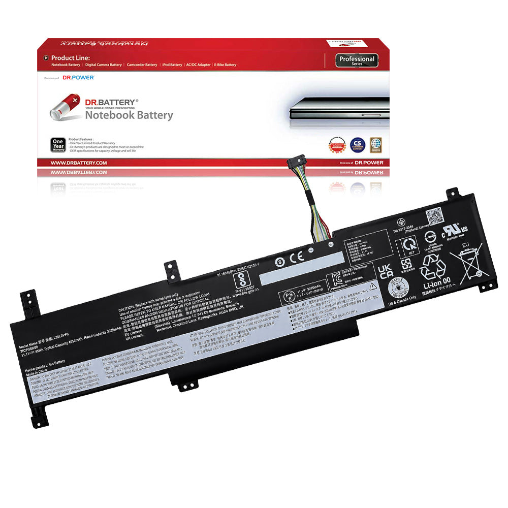 Front view of L20M3PF0 battery for Lenovo IdeaPad 3 14ADA6 15ADA6 17ADA6