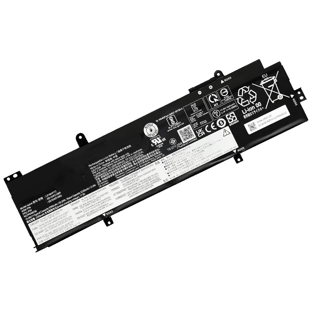 Front view of L21L3P71 battery for Lenovo ThinkPad T14 Gen 4 P14s Gen 3 Gen 4