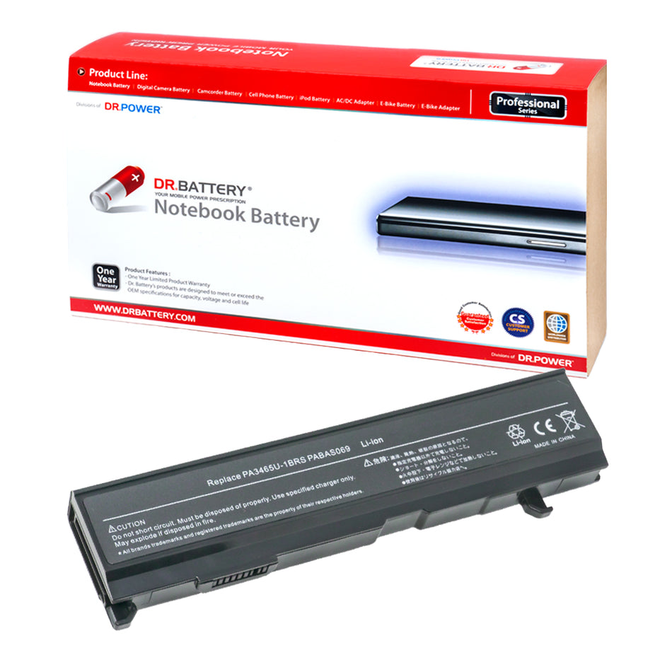 Toshiba PA3465U-1BAS PA3465U-1BRS PA3451U-1BRS Battery for Toshiba Satellite A100 A105 A110 A135 A80 A85 M105 M115 M40 M45 M50 M70 Series [10.8V] Compatible Battery