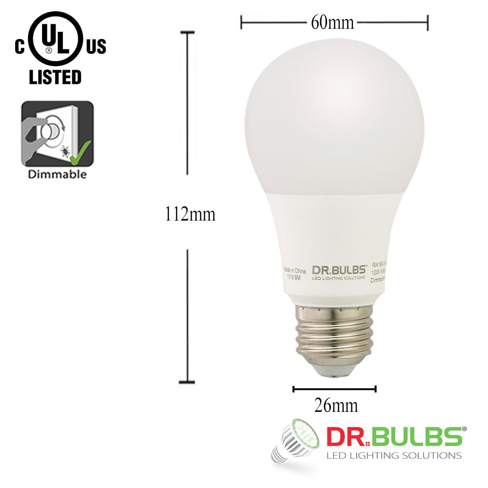 10 Pack Dr.Bulbs A19 10W (Replace 60W incandescent) 3000K Soft White Dimmable LED Bulb