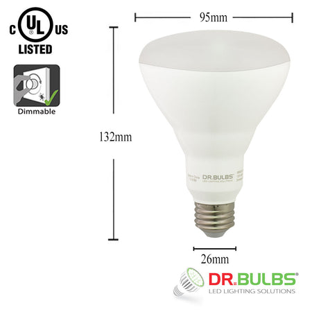 6 Pack Dr.Bulbs BR30 9W (Replace 65W Incandenscent) 4000K Cool White Dimmable LED Bulb