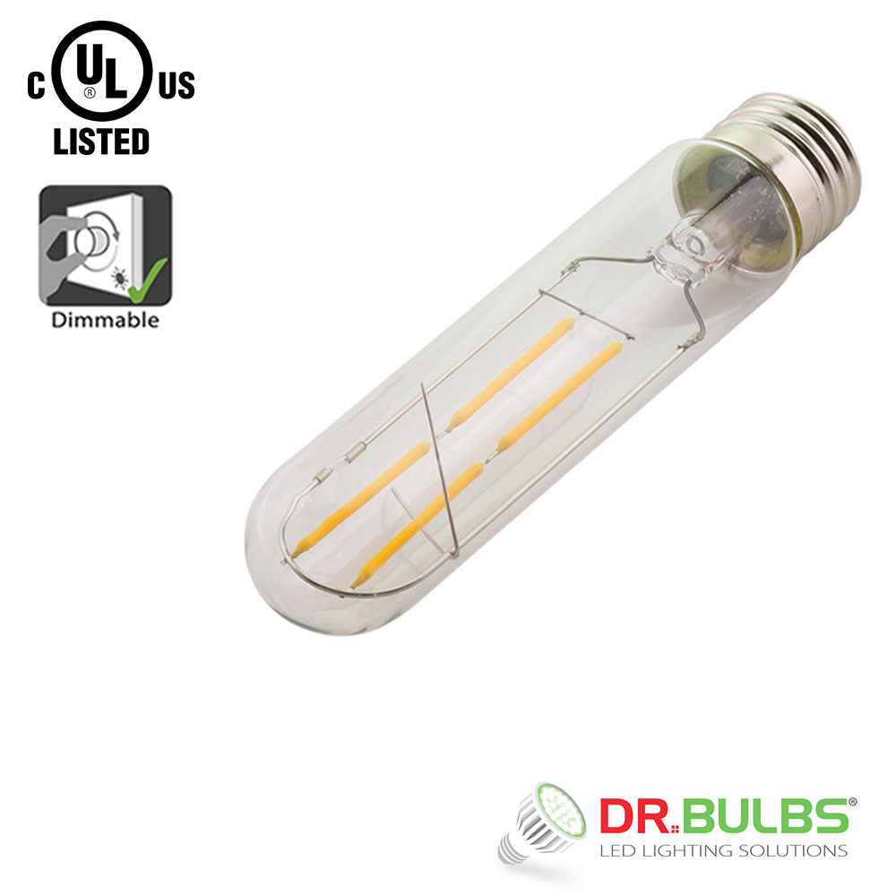 Dr.Bulbs T10 LED Filament Tubular Bulb 4W (40W Equivalent) 2200K Ultra Warm White Dimmable 30x145mm, Free Shipping
