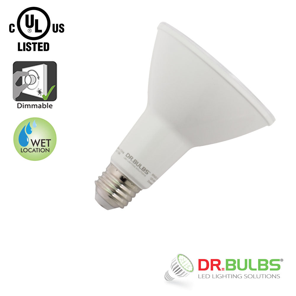 6 Pack Dr.Bulbs PAR30 (Long Neck) 11W (Replace 75W Halogen) 3000K Soft White Dimmable LED Bulb Wet Location Rated