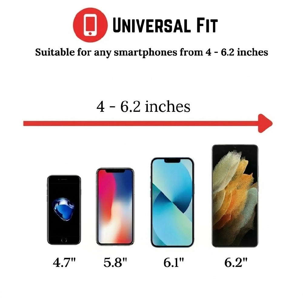 Suitable for smartphones from 4 – 6.2 inches