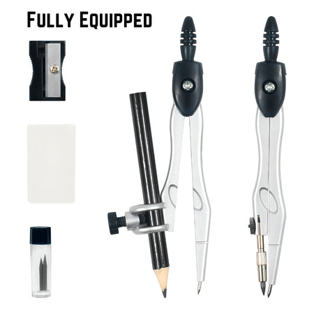 Geometry Tool Set – Includes Ruler, Protractor & Case