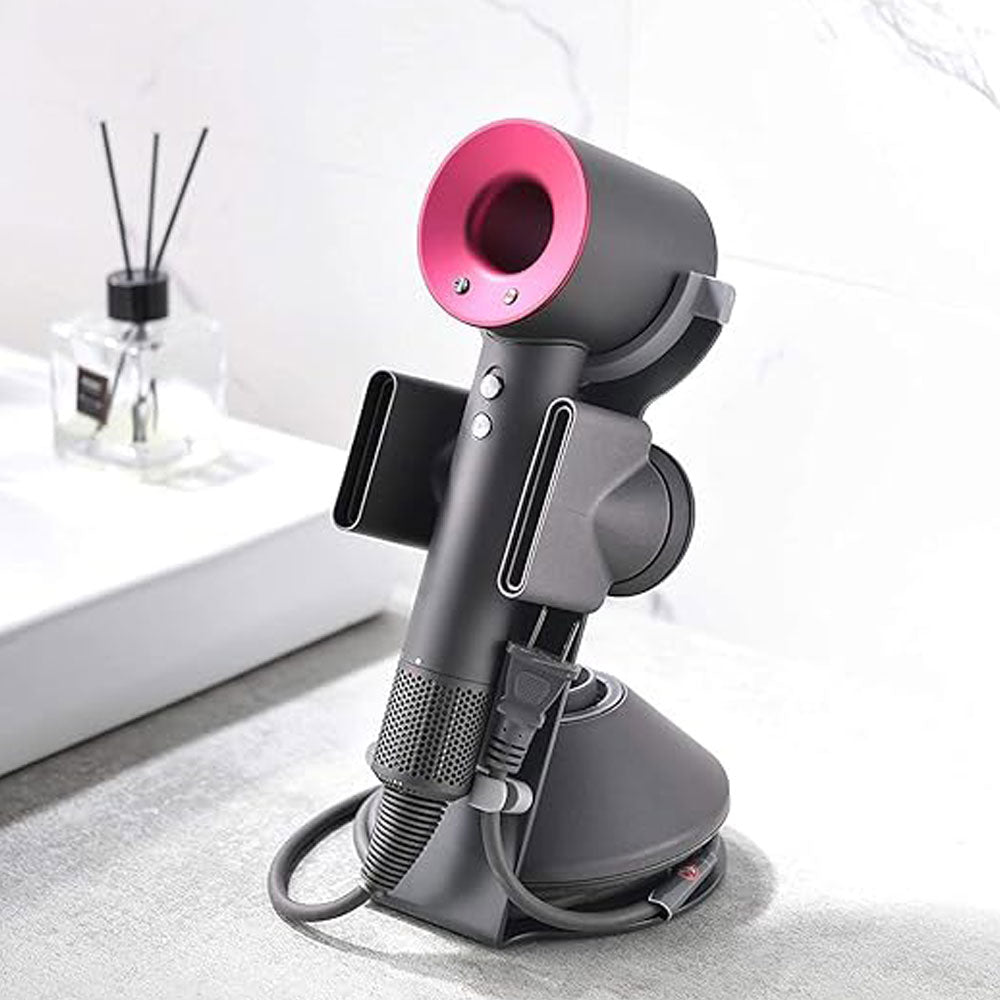 Dyson Supersonic Compatible Hair Dryer Holder – Magnetic Stand Mount with Cable Organizer & Plug Slot