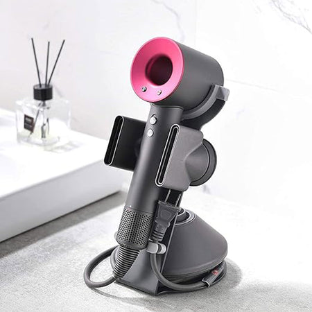 Dyson Supersonic Compatible Hair Dryer Holder – Magnetic Stand Mount with Cable Organizer & Plug Slot