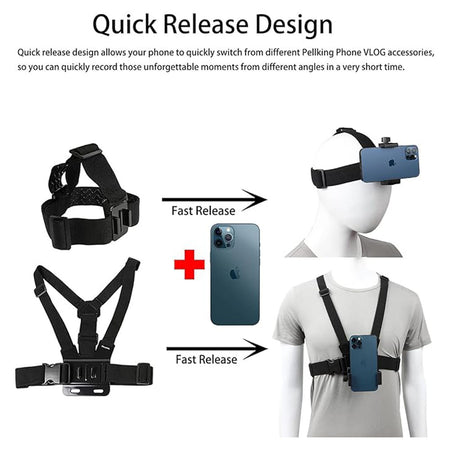 Quick release design allows your phone to quickly switch from different Phone VLOG accessories, so you can quickly record those unforgettable moments from different angles in a very short time.