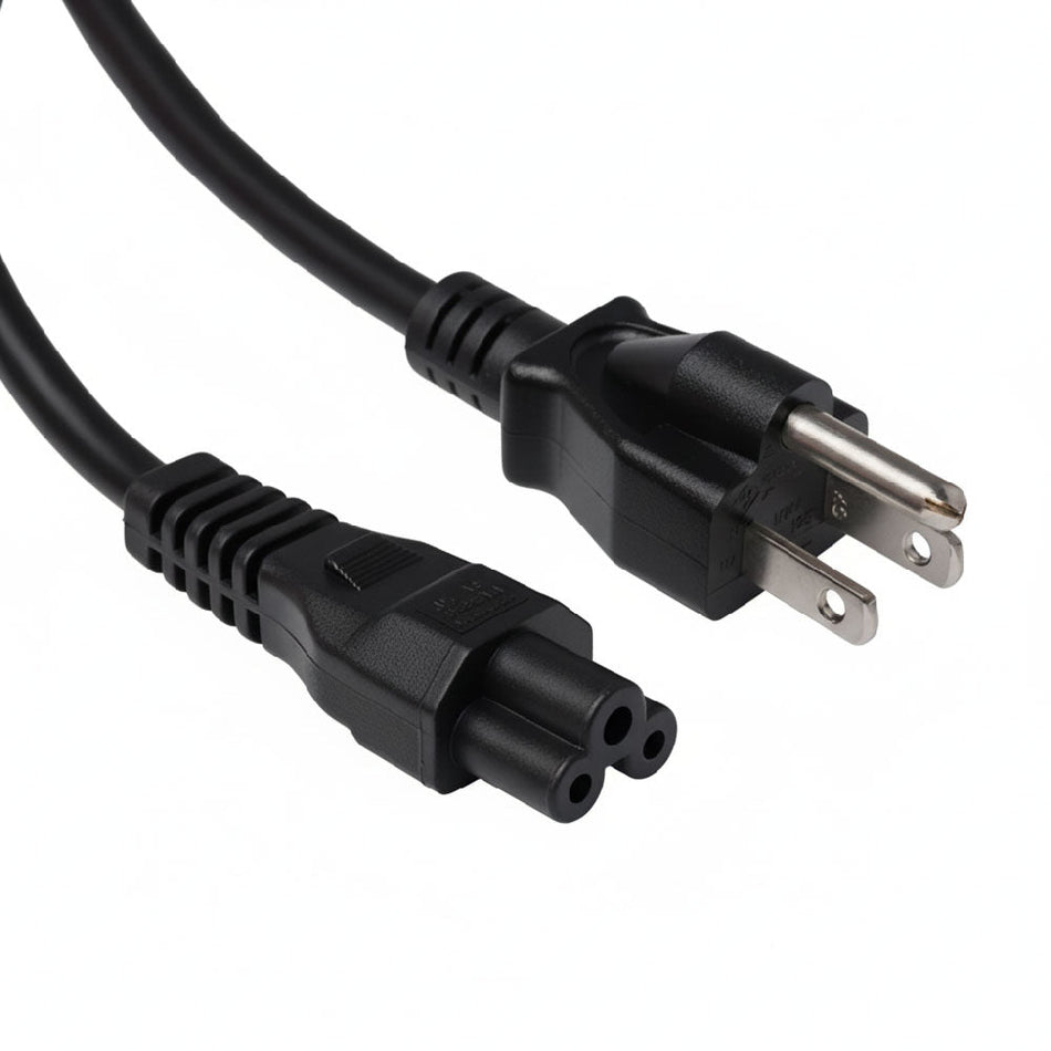 Universal AC Power Cord with IEC C5 Cloverleaf connector