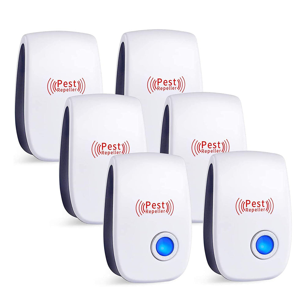 Ultrasound Pest Repellers (6-pack) - Plug-in Pest Control Repeller for Mouse, Insect, Cockroach, Mice, Spider, Bug, Ant, Mosquito, Rodent & Rats