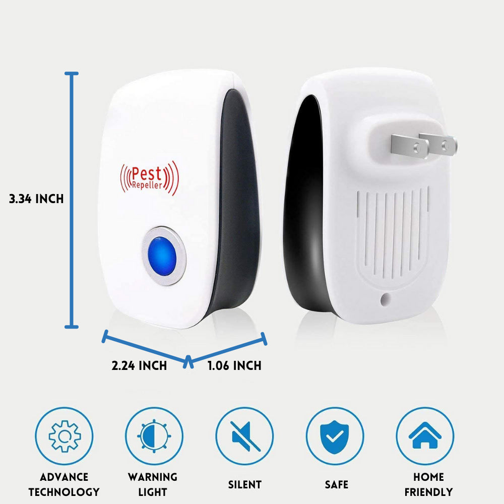 Utilizing state-of-the-art ultrasonic waves, the pest control device disrupts pests' nervous systems, effectively repelling rodents, insects, and other unwanted intruders