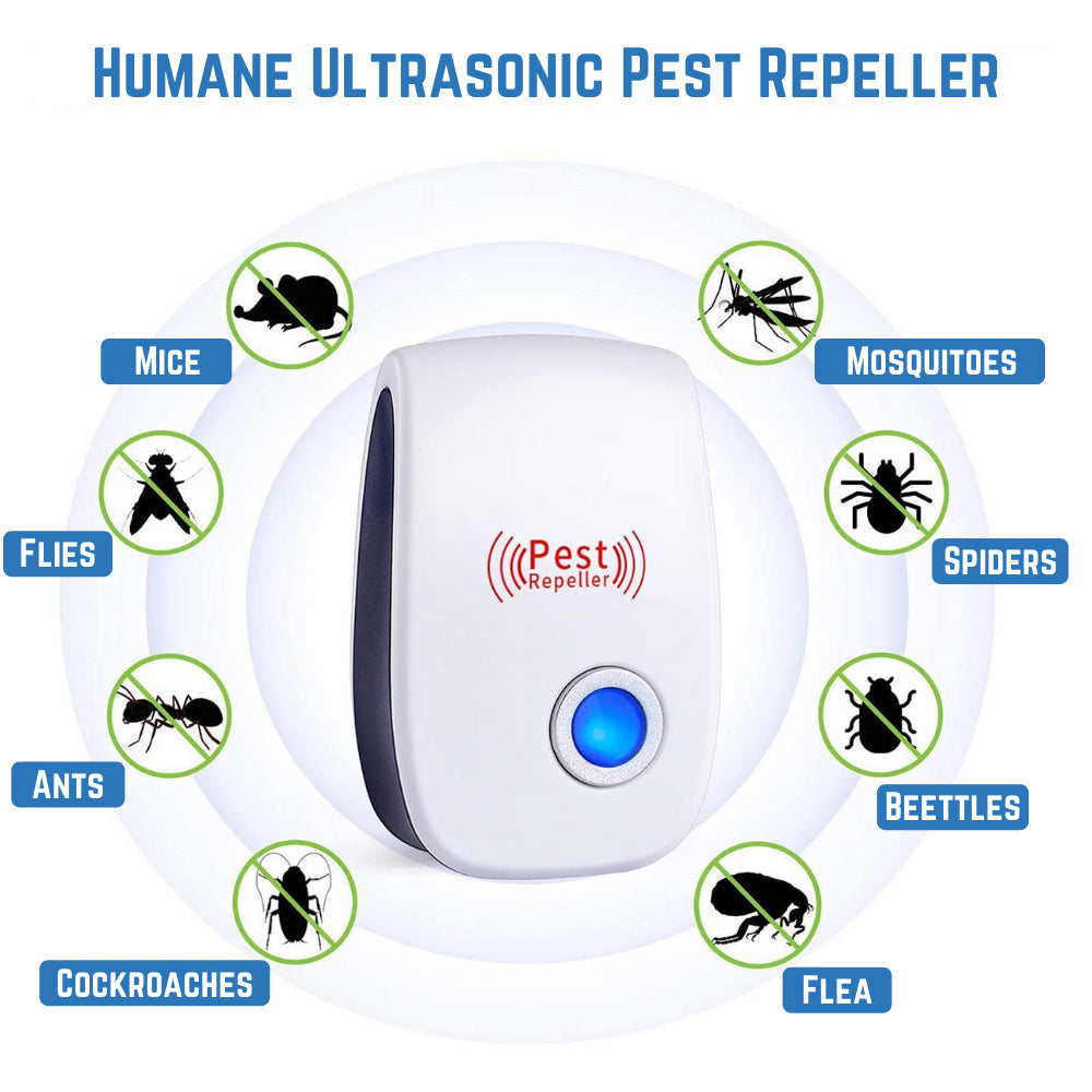 Place one pest repeller in each room for optimal results. It targets common household pests like rats, cockroaches, ants, spiders, and more, ensuring comprehensive coverage throughout your home