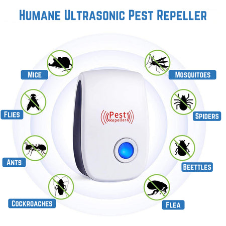 Place one pest repeller in each room for optimal results. It targets common household pests like rats, cockroaches, ants, spiders, and more, ensuring comprehensive coverage throughout your home