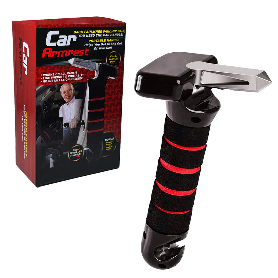 Stander HandyBar Portable Car Door Assist Handle – Automotive Support for Seniors, 2-in-1 Vehicle Safety Tool with Window Breaker
